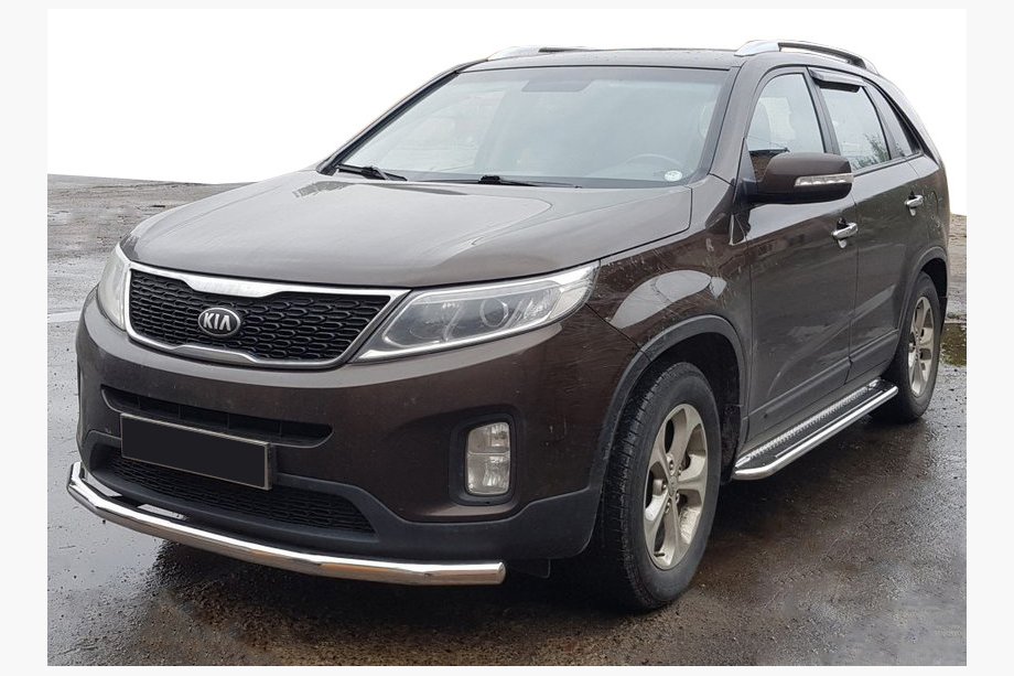 Kia Sorento II XM 2009–2014 Frontbescherming ST008 (2013-2015, RVS) Image