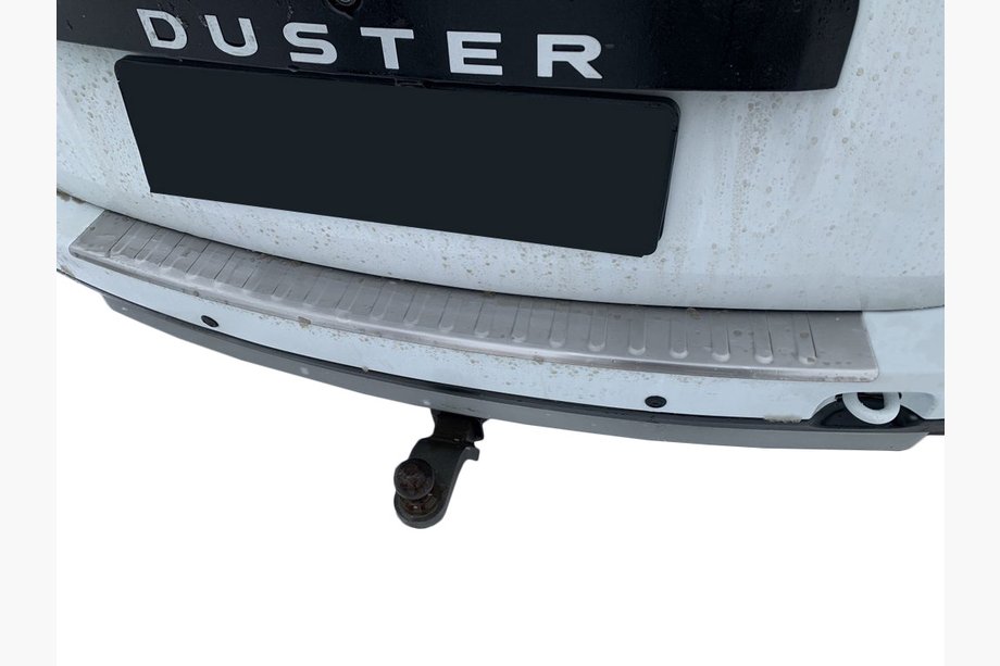 Renault Duster 2008–2017 AFGEPRIJSD! Carmos achterbumperbeschermer met omgezette rand (RVS) Image