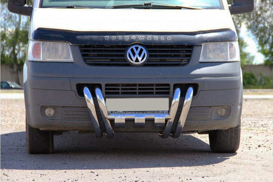 Volkswagen T5 Transporter 2003–2010 RVS bullbar ST006-15 "Neusgaten" (RVS) Image
