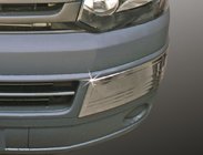 Volkswagen T5 2010–2015 RVS hoekbeschermers voor de voorbumper (set 2 stuks) foto 1