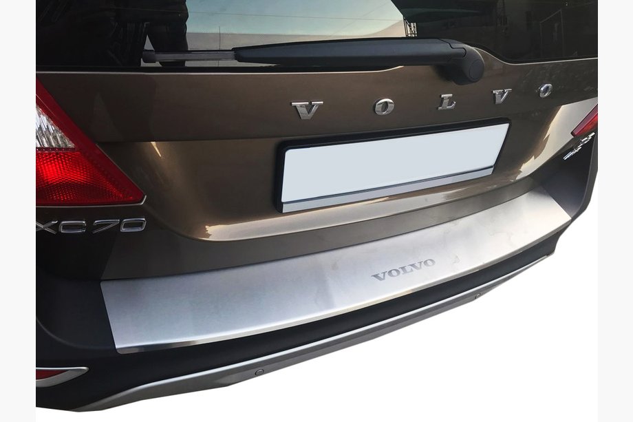 Volvo XC70 2007–2013 RVS achterbumperbeschermlijst met omgezette rand Nataniko Image