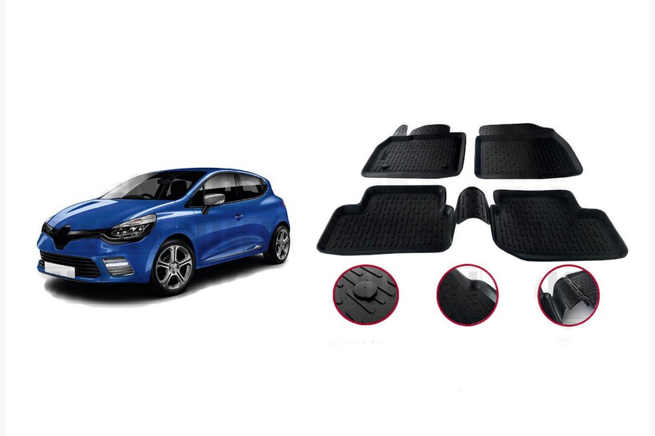 Renault Clio IV 2012–2019 Rubberen automatten (4 stuks, Niken 3D) Image