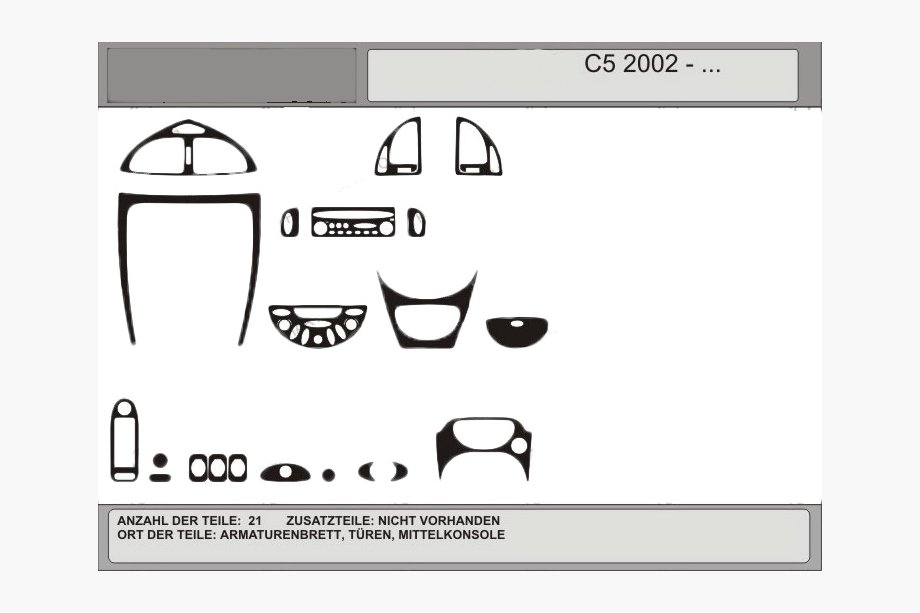 Citroen C-5 2008–2017 Actie! Dashboardpanelen (carbonlook) Image