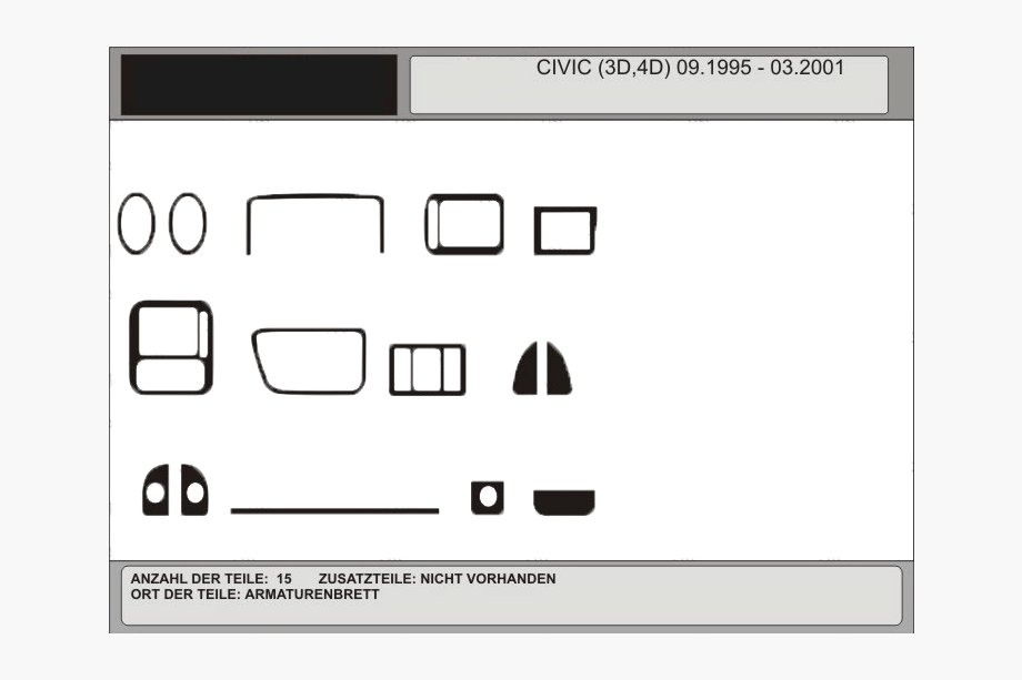 Honda Civic 1995–2001 ACTIE! Dashboard sierlijsten in houtlook Image