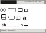 Honda Civic 1995–2001 ACTIE! Dashboard sierlijsten in houtlook foto 1
