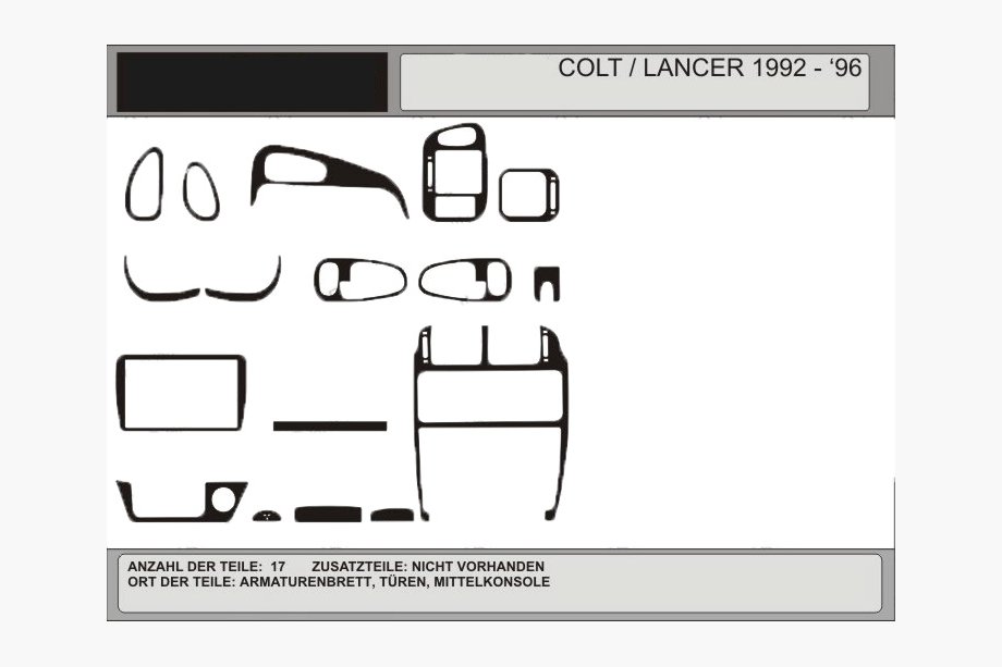 Mitsubishi Colt 1992–1996 Actie! Dashboardpanelen (carbonlook) Image