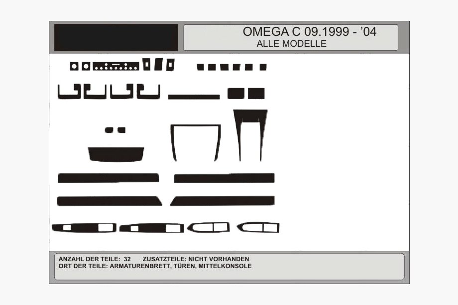 Opel Omega B 1994–2003 ACTIE! Dashboardpanelen in aluminiumlook (1993-1999) Image