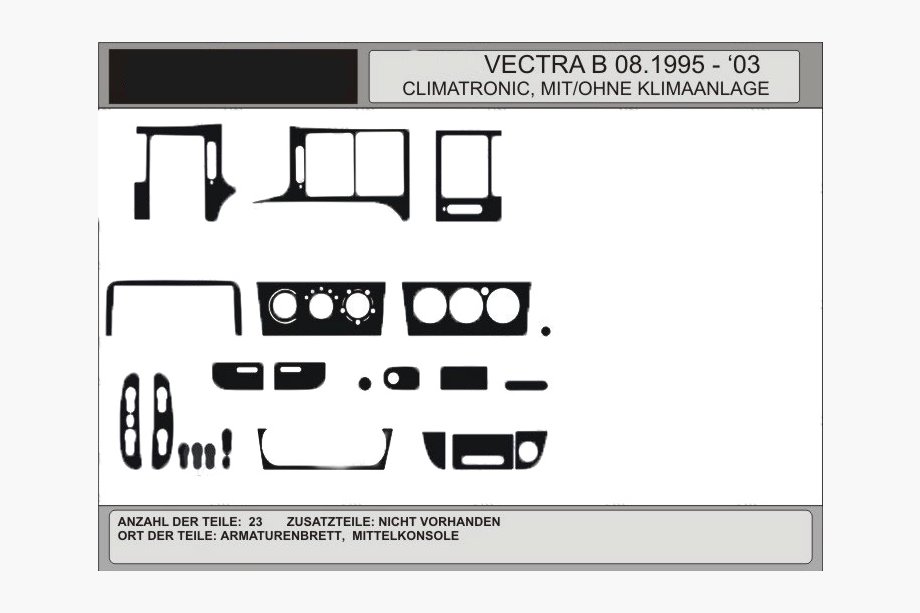 Opel Vectra B 1995–2002 Dashboard sierlijsten in houtlook (ACTIE) Image