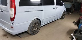 Mercedes Vito W639 2004–2014 Zijskirts Exclusive (2 stuks, spuitklaar) Extra lange wielbasis foto 1