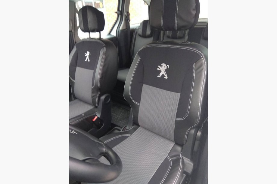 Peugeot Partner Tepee 2008–2018 Autostoelhoezen (kunstleer + stof, Premium) Voor Image