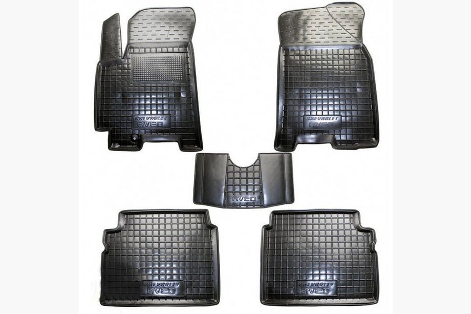 Chevrolet Aveo T250 2005–2011 Rubberen automatten met opstaande rand (Autogumm) Image