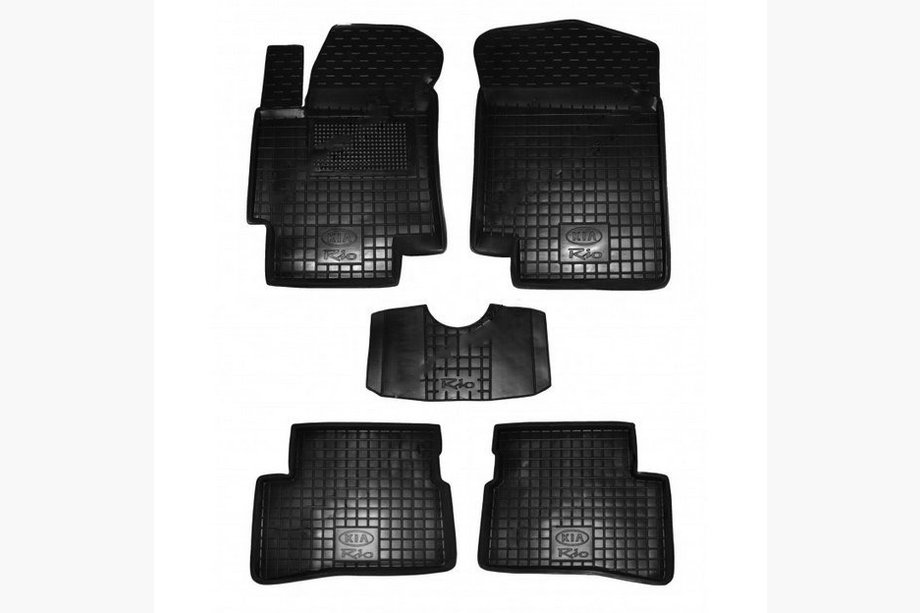Kia Rio 2005–2011 Rubberen automatten met opstaande rand (Autogumm) Image