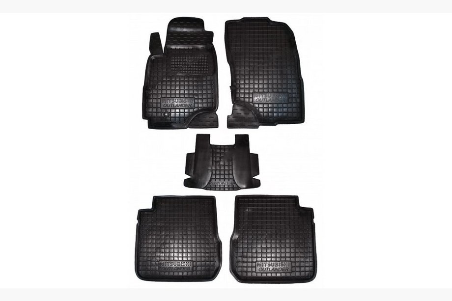 Mitsubishi Outlander 2001–2006 Rubberen automatten met opstaande rand АКПП 2003+ (Autogumm) Image