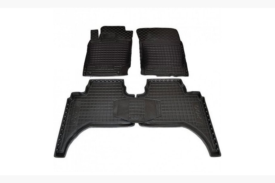 Mitsubishi L200 2006–2015 Rubberen vloermatten met opstaande rand 2013+ Long wielbasis (Autogumm) Image