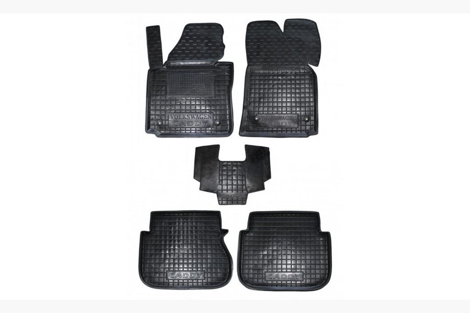 Volkswagen Caddy 2004–2010 Rubberen automatten met opstaande rand (Autogumm) Image