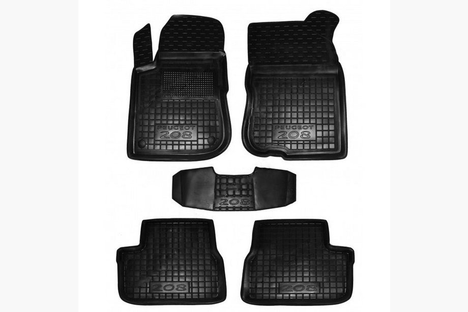 Peugeot 208 2012–2019 Rubberen automatten met opstaande rand (Autogumm) Image