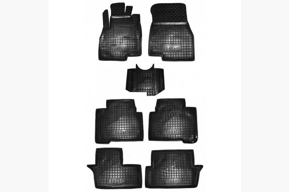 Mitsubishi Grandis 2003–2011 Rubberen automatten met opstaande rand voor 7 zitplaatsen (Autogumm) Image
