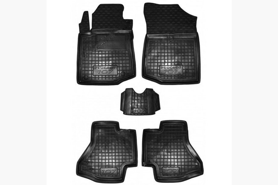 Peugeot 107 2005–2014 Rubberen automatten met opstaande rand (Autogumm) Image