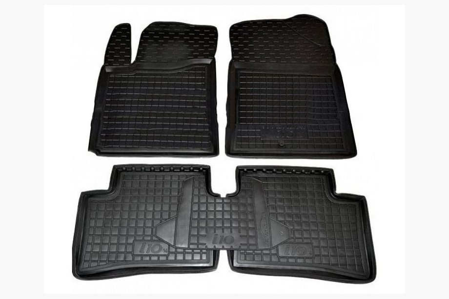 Hyundai I-10 2014–2017 Rubberen automatten met opstaande rand (Autogumm) Image