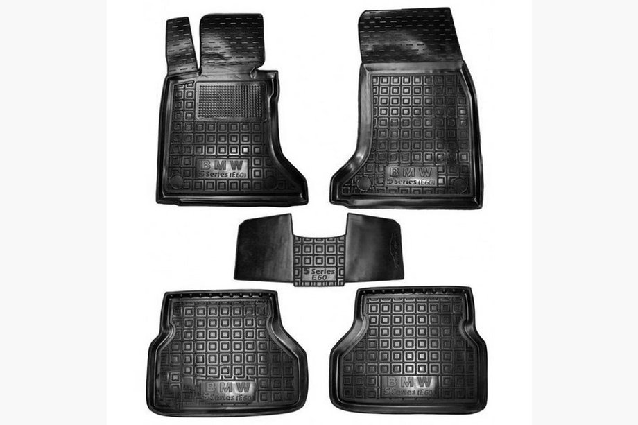 BMW 5 Serie E60/E61 2003–2010 Rubberen automatten met opstaande rand (Autogumm) Image