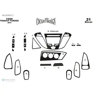 Dashboard sierlijsten Ford Custom 2013–2022 foto 3