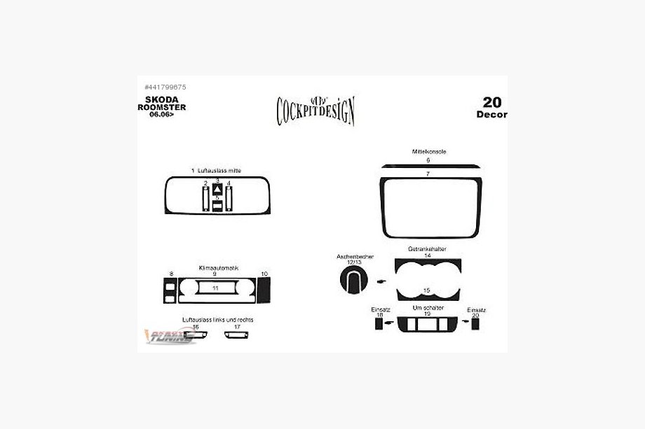 Skoda Roomster 2006–2015 Dashboard sierlijsten (Meric) Foto 4