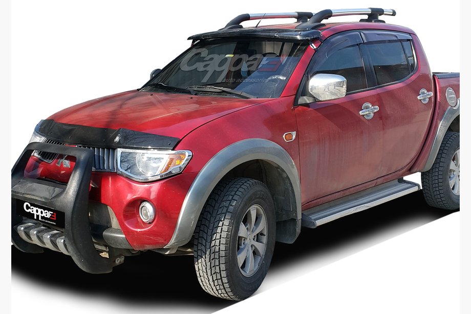 Mitsubishi L200 2006–2015 Zonneklep voor voorruit (zwart, met frame) Image