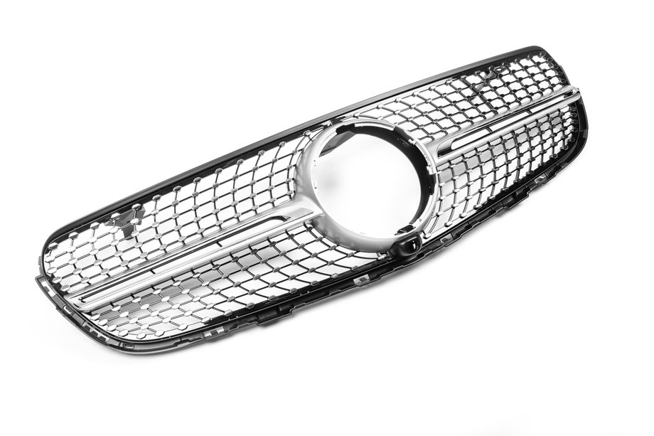 Mercedes GLC Coupé C253 2016–2023 Voorgrille Diamond Silver (2015-2019) Zonder camera-uitsparing Foto 2