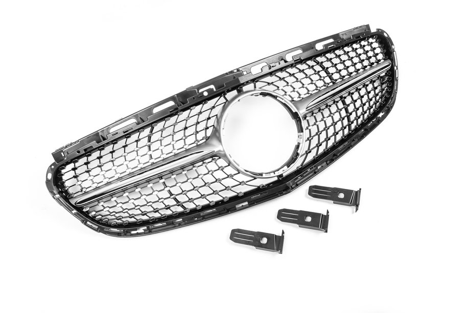 Mercedes E-klasse W212 2009–2016 Voorgrille Diamond Silver (voor Avantgarde en AMG-Line, 2013-2016) Foto 9
