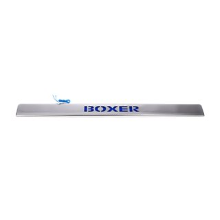 Chroom sierstrip boven kenteken met blauwe LED (RVS) foto 2