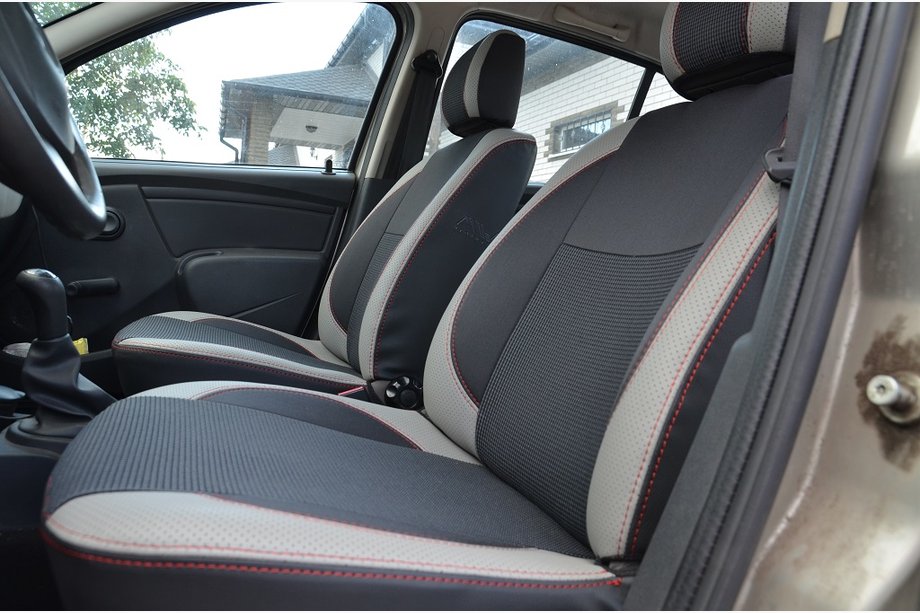 Dacia Sandero 2007–2013 Autostoelhoezen SoyuzAuto Premium van kunstleer Image