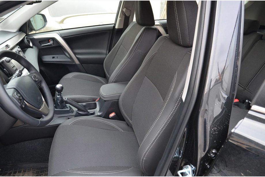 Toyota Rav 4 2013–2018 Autostoelhoezen (kunstleer↗stof, Premium) Foto 1