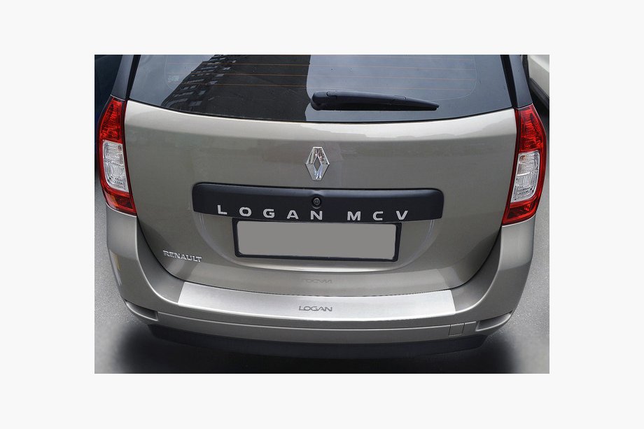 Renault Logan MCV 2013–2022 Achterbumperbeschermlijst met omgezette rand NataNika (RVS) Image