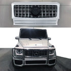 Mercedes G-klasse W463 1990–2018 Voorgrille (GT, met chromen strips) Zwart met chroom strips foto 3