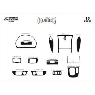 Dashboard sierlijsten Mitsubishi Space Wagon 1998–2004 foto 2