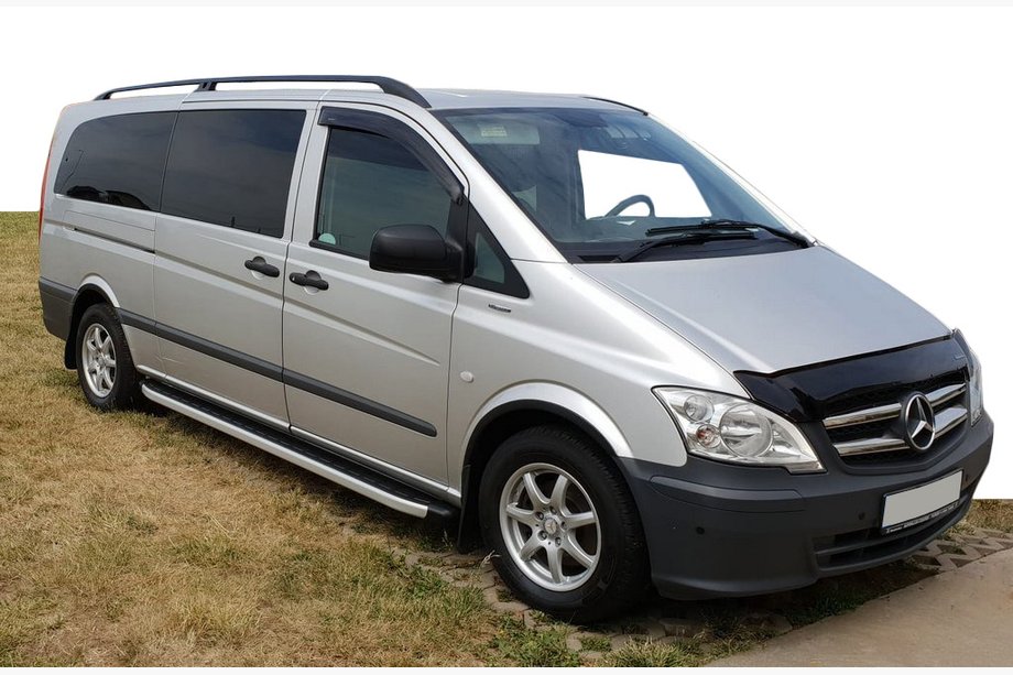 Mercedes Vito W639 2004–2014 Fullmond side steps (set van 2, aluminium) Extra lang (ExtraLong) Image