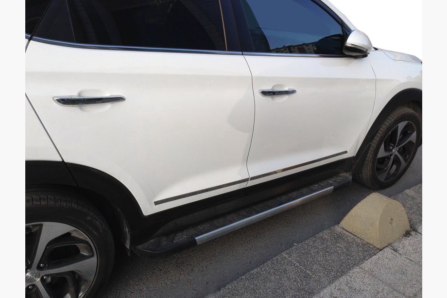 Hyundai Tucson TL 2016–2021 Smalle deurstrip set (4 stuks, RVS) Image