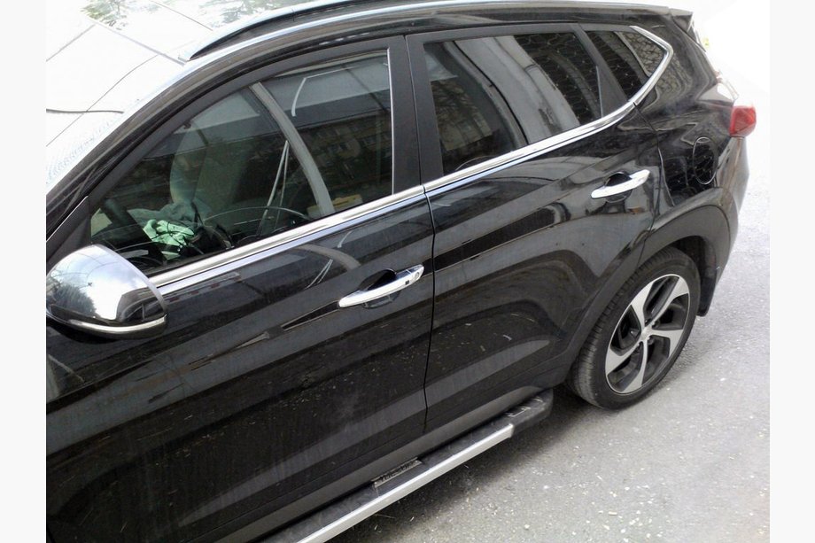 Hyundai Tucson TL 2016–2021 Onderste raamlijsten (6 stuks, RVS) Carmos - Turks staal Image