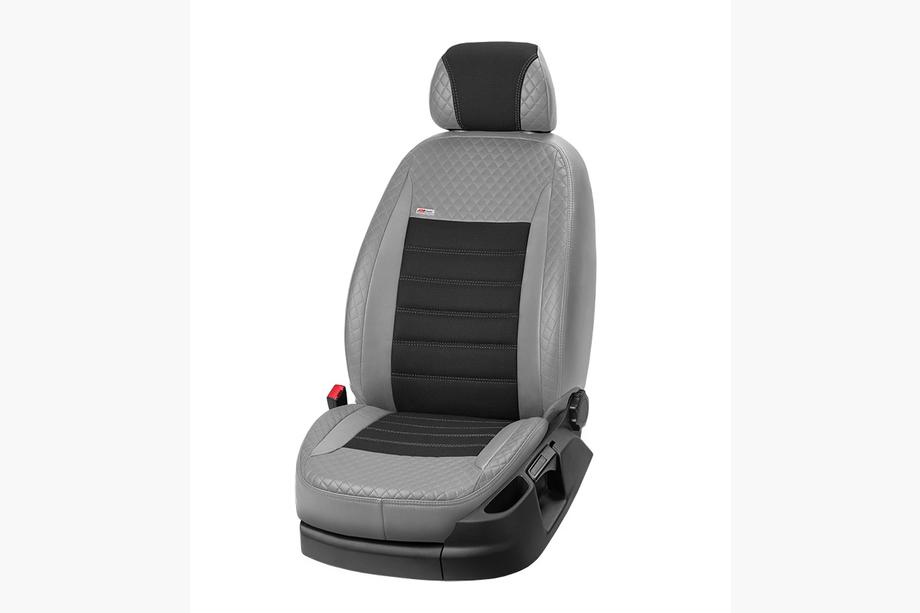 Renault Kangoo 2008–2020 Autostoelhoezen eco-leer + stof + Alcantara Vip Elite 2020 (voorstoelen) Foto 16