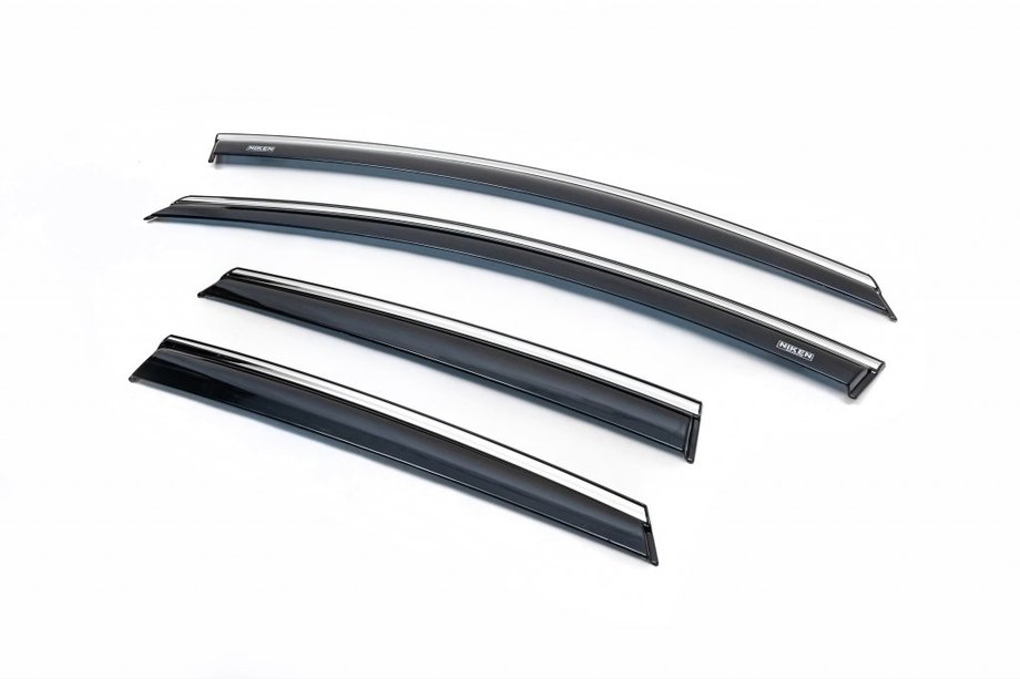 Opel Astra J 2009–2015 Winddeflectoren met chroomstrip HB/SD (4 stuks, Niken) Foto 1