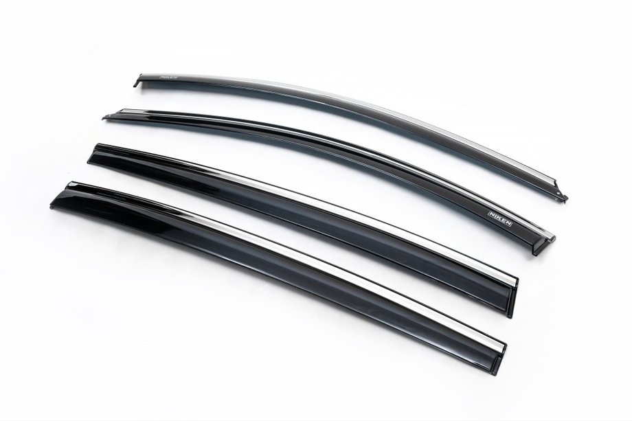 Renault Megane III 2009–2016 Raamwindschermen met chroomlijst HB (4 stuks, Niken) Image