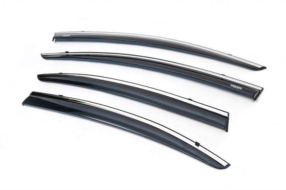 Honda Civic Sedan IX 2011–2016 Raamwindschermen met chromen sierlijst (set van 4, Niken) Image