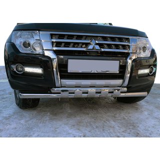 RVS voorbumperbescherming ST015 Mitsubishi Pajero Wagon IV 2006–2021 foto 1