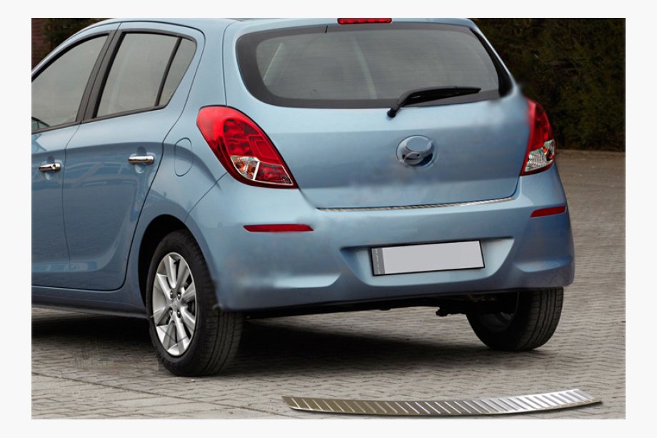 Hyundai I-20 2012–2014 OmsaLine rvs chromen achterbumperbeschermer Image