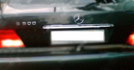 Mercedes S-class W140 1991–1998 RVS sierstrip boven het kenteken foto 1