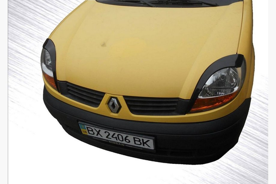 Renault Kangoo 1998–2008 Koplampwimpers (2 stuks, zwart ABS) (2003-2008) Hoogglans zwart Image