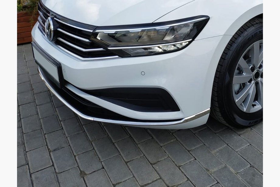 Volkswagen Passat B8 2015–2023 RVS beschermstrips voor voorbumper (2019+, 3-delig) Carmos - Turks staal Image