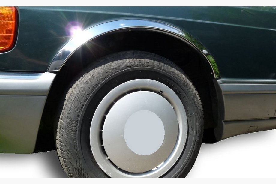 Mercedes S-klasse W126 1979–1991 RVS wielkastlijsten (set van 4 stuks) Foto 1
