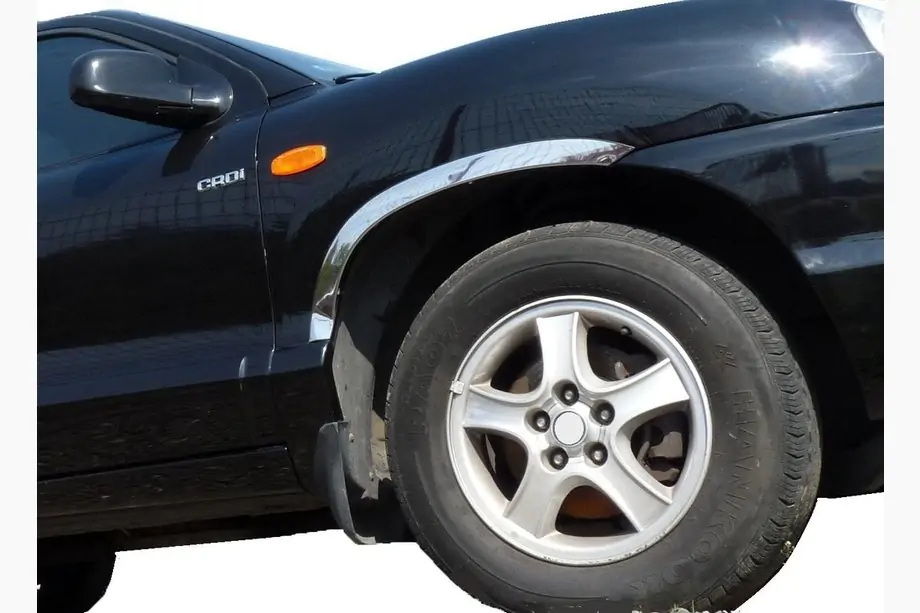 Hyundai Santa Fe 2 2006–2012 Chromen wielkastlijsten 2006-2009 (4 stuks, RVS) Foto 1