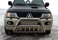 Mitsubishi Pajero Sport 1996–2007 Bullbar WT002 (RVS) foto 1